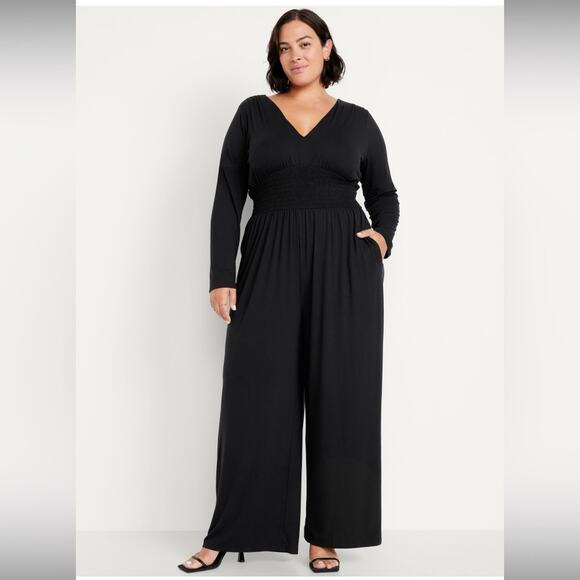 Old Navy black Waist-Defined V-Neck Jumpsuit - Picture 5 of 13